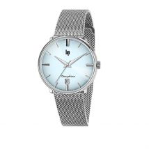 Montre Lip Dauphine 38 Bleu - Boîtier Blanc - Cadran Blanc - Bracelet Argenté - Mécanisme en Quartz - Pour Famille - Histoire d'Or
