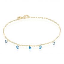 Bracelet Myosothis Plaqué Or Pierres - Pour Femme - Pierre en Pierre d'Imitation de forme Ronde - Histoire d'Or
