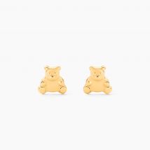 Boucles D'oreilles Puces Ours Or Or Jaune - Pour Enfant - Histoire d'Or