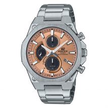 Montre Casio Edifice Corail - Boîtier Blanc - Cadran Orange - Bracelet Argenté - Mécanisme en Quartz - Pour Homme - Histoire d'Or