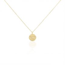 Collier Iago Plaqué Or Oxydes De Zirconium - Pour Femme - Pierre en Oxyde de Zirconium de forme Ronde - Motif Cercle - Histoire d'Or