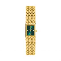 Montre Vintage Vert - Boîtier Doré - Cadran Vert - Bracelet Doré - Mécanisme en Quartz - Pour Femme - Histoire d'Or