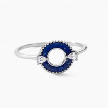 Bague Serafine Argent Blanc Lapis Lazuli Oxyde De Zirconium - Pour Femme - Pierre en Lapis lazuli de forme Ronde - Motif Cercle - Histoire d'Or