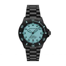 Montre Emporio Armani Sea Explorer Bleu - Boîtier Noir - Cadran Blanc - Bracelet Noir - Mécanisme en Automatique - Pour Homme - Histoire d'Or