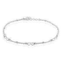 Chaîne De Cheville Azur Argent Blanc - Pour Femme - Histoire d'Or