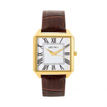 Montre Arctik Blanc - Boîtier - Cadran Blanc - Bracelet Marron - Mécanisme en Quartz - Pour Unisex - Histoire d'Or