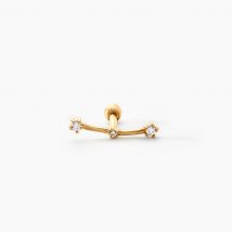 Piercing Tierra Or Jaune Oxyde De Zirconium - Pour Femme - Pierre en Oxyde de Zirconium de forme Ronde - Motif Étoile - Histoire d'Or