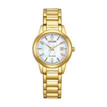 Montre Citizen Platform Femme Nacre Blanche - Boîtier Doré - Cadran Blanc - Bracelet Doré - Mécanisme en Quartz - Pour Femme - Histoire d'Or