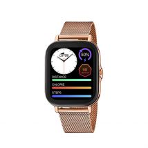 Coffret De Montre Lotus Connectée Smartwach - Boîtier Rose - Cadran Noir - Bracelet Rose - Mécanisme en Quartz - Pour Famille - Histoire d'Or