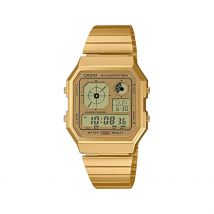 Montre Casio Collection A130we - Boîtier Jaune - Cadran Noir - Bracelet Doré - Mécanisme en Quartz - Pour Famille - Histoire d'Or