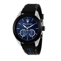 Montre Maserati Traguardo Bleu - Boîtier Blanc - Cadran Blanc - Bracelet Bicolore - Mécanisme en Quartz - Pour Homme - Histoire d'Or