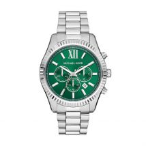 Montre Michael Kors Lexington Vert - Boîtier Blanc - Cadran Vert - Bracelet Argenté - Mécanisme en Quartz - Pour Homme - Histoire d'Or