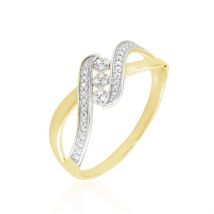 Bague Or Bicolore Aatu Diamants - Pour Femme - Pierre en Diamant de forme Ronde - Histoire d'Or