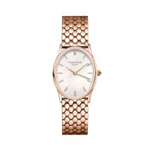 Montre Rosefield Oval Blanc - Boîtier Rose - Cadran Blanc - Bracelet Rose - Mécanisme en Quartz - Pour Femme - Histoire d'Or