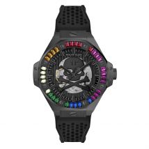 Montre Philipp Plein $keleton Royal Noir - Boîtier Noir - Cadran Noir - Bracelet Noir - Mécanisme en Automatique - Pour Homme - Histoire d'Or