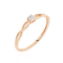 Bague Farila Or Rose Diamant - Pour Femme - Pierre en Diamant de forme Ronde - Histoire d'Or