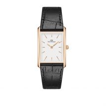 Montre Daniel Wellington Bound Blanc - Boîtier Rose - Cadran Blanc - Bracelet Noir - Mécanisme en Quartz - Pour Famille - Histoire d'Or