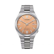 Montre Citizen Tsuyosa Nj0159 Pêche - Boîtier Argenté - Cadran Orange - Bracelet Argenté - Mécanisme en Automatique - Pour Unisex - Histoire d'Or