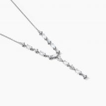 Collier Cravate Argent Blanc Shiny Nights Oxyde De Zirconium - Pour Femme - Pierre en Oxyde de Zirconium de forme Navette / Marquise - Histoire d'Or