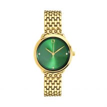 Montre O Watch Epic Vert - Boîtier Jaune - Cadran Vert - Bracelet Doré - Mécanisme en Quartz - Pour Femme - Histoire d'Or