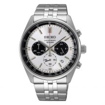 Montre Seiko Sport Bicolore Blanc / Noir - Boîtier Argenté - Cadran Argenté - Bracelet Argenté - Mécanisme en Quartz - Pour Homme - Histoire d'Or