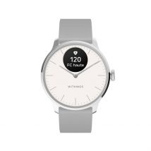 Montre Connectée Withings Scanwatch Light - Boîtier Blanc - Cadran Noir - Bracelet Gris - Mécanisme en Quartz - Pour Femme - Histoire d'Or
