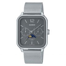 Montre Casio Collection Gris - Boîtier Blanc - Cadran Gris - Bracelet Argenté - Mécanisme en Quartz - Pour Homme - Histoire d'Or