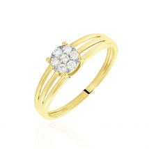 Bague Or Jaune Isadore Diamants - Pour Femme - Pierre en Diamant de forme Ronde - Histoire d'Or