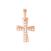 Pendentif Canice Croix Or Rose Oxyde De Zirconium - Pour Famille - Histoire d'Or