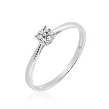 Bague Saranna Or Blanc Diamant Blanc - Pour Femme - Pierre en Diamant de forme Ronde - Histoire d'Or