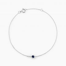 Bracelet Or Blanc Onora Saphir - Pour Femme - Pierre en Saphir de forme Ronde - Histoire d'Or