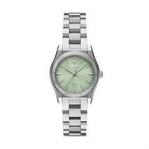 Montre Emporio Armani Vert - Boîtier Blanc - Cadran Vert - Bracelet Argenté - Mécanisme en Quartz - Pour Femme - Histoire d'Or
