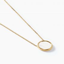 Collier Florica Or Jaune - Pour Femme - Pierre en Nacre de forme Ronde - Motif Cercle - Histoire d'Or