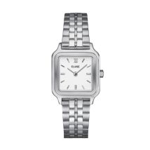 Montre Cluse Gracieuse Petite Blanc - Boîtier Blanc - Cadran Blanc - Bracelet Argenté - Mécanisme en Quartz - Pour Femme - Histoire d'Or