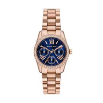 Montre Michael Kors Lexington Lux Bleu - Boîtier - Cadran Bleu - Bracelet Rose - Mécanisme en Quartz - Pour Femme - Histoire d'Or