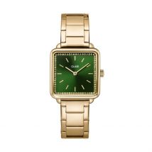 Montre Cluse Tetragone Vert - Boîtier Jaune - Cadran Vert - Bracelet Doré - Mécanisme en Quartz - Pour Femme - Histoire d'Or