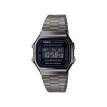 Montre Casio Collection Vintage Noir - Boîtier Argenté - Cadran Noir - Bracelet Argenté - Mécanisme en Quartz - Pour Unisex - Histoire d'Or