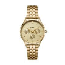 Montre Cluse Minuit Multifonction Doré - Boîtier Jaune - Cadran Champagne - Bracelet Doré - Mécanisme en Quartz - Pour Femme - Histoire d'Or