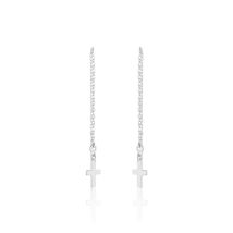 Boucles D'oreilles Pendantes Gaiana Argent Blanc - Pour Femme - Histoire d'Or