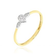 Bague Piers Or Jaune Diamant - Pour Femme - Pierre en Diamant de forme Ronde - Motif Goutte - Histoire d'Or