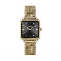 Montre Cluse Tetragone Noir - Boîtier Doré - Cadran Noir - Bracelet Doré - Mécanisme en Quartz - Pour Femme - Histoire d'Or