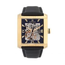 Montre Montignac Square Automatique Noir - Boîtier Jaune - Cadran Noir - Bracelet Noir - Mécanisme en Automatique - Pour Homme - Histoire d'Or