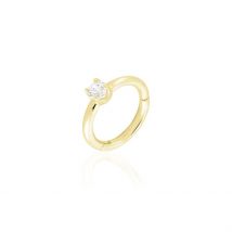 Piercing D'oreille Or Jaune Ailantie Oxyde De Zirconium - Pour Femme - Pierre en Oxyde de Zirconium de forme Ronde - Histoire d'Or