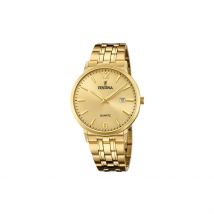 Montre Festina Classics Champagne - Boîtier Jaune - Cadran Champagne - Bracelet Doré - Mécanisme en Quartz - Pour Homme - Histoire d'Or