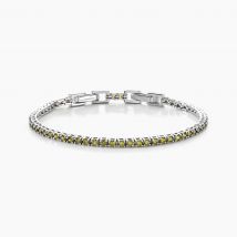 Bracelet Rio Tennis Argent Blanc Oxyde De Zirconium - Pour Femme - Pierre en Oxyde de Zirconium de forme Ronde - Histoire d'Or
