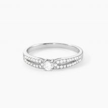 Bague Solitaire Katalina Or Blanc Diamant - Pour Femme - Pierre en Diamant de forme Ronde - Histoire d'Or