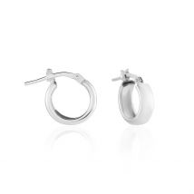 Créoles Lisa Argent Blanc - Pour Femme - Histoire d'Or