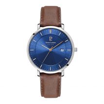 Montre Pierre Lannier Inti Bleu - Boîtier Blanc - Cadran Blanc - Bracelet Brun - Mécanisme en Quartz - Pour Homme - Histoire d'Or