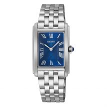 Montre Seiko Classique Bleu - Boîtier Blanc - Cadran Blanc - Bracelet Argenté - Mécanisme en Quartz - Pour Femme - Histoire d'Or