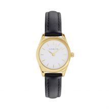 Montre Codhor Anais Argenté - Boîtier Jaune - Cadran Argenté - Bracelet Noir - Mécanisme en Quartz - Pour Femme - Histoire d'Or